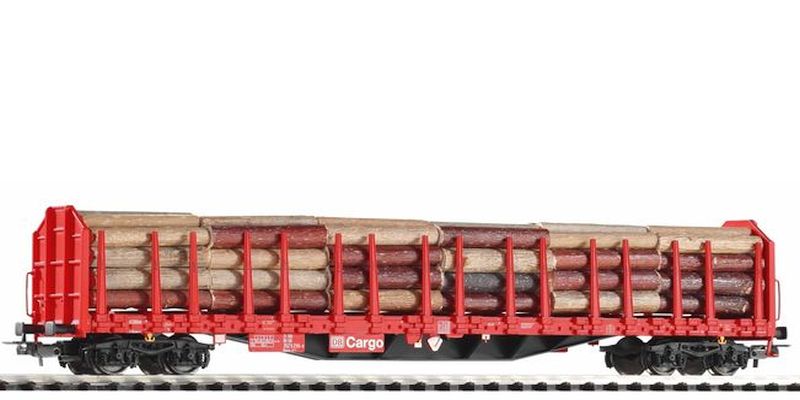 Klanicový vagón Roos s nákladom reziva  DB AG [H0]