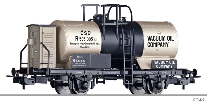 Cisternový vagón R s brzd. búdkou "VACUUM OIL COMPANY" ČSD [H0]